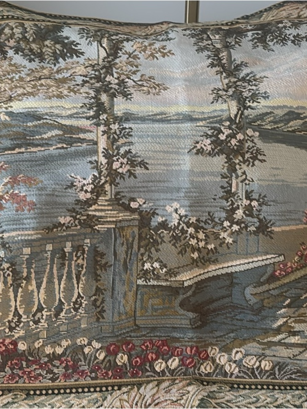 Tapestry Wall Hanging in Blue and Cream